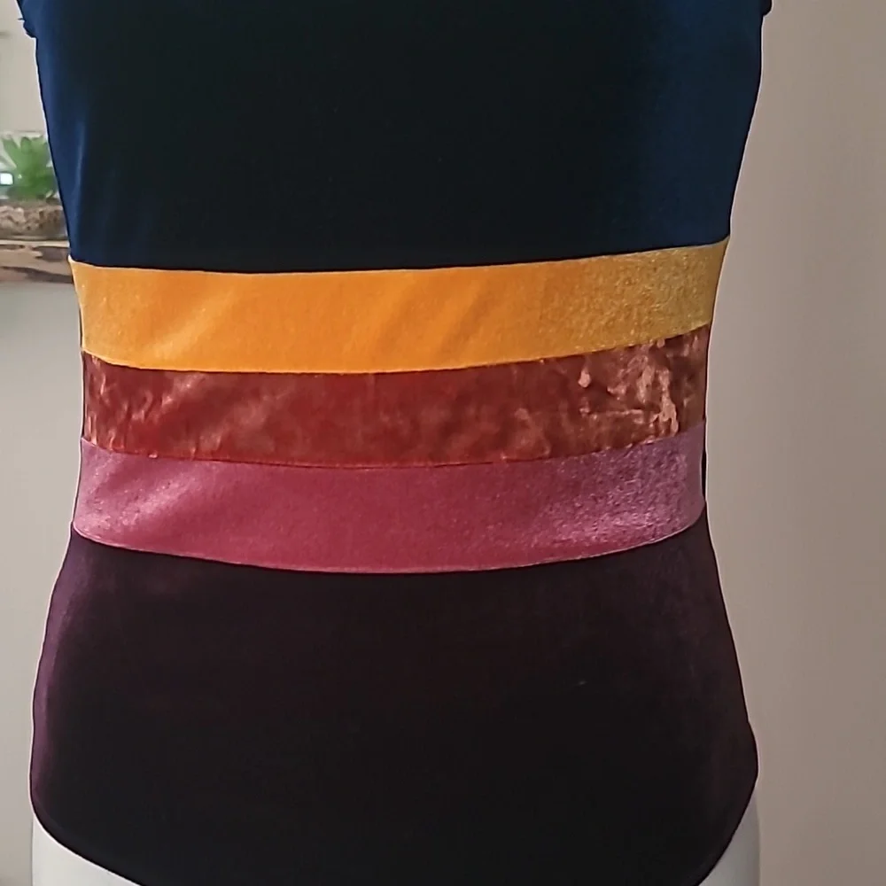 F21 Velvet Multicolored Bodysuit - Picture 2 of 8
